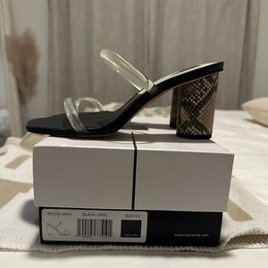 Dolce Vita Noles vinyl heels in black vinyl